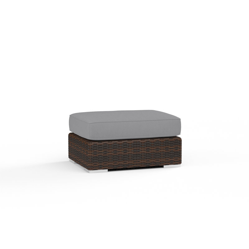 Montecito Outdoor Ottoman, Canvas Granite Sunbrella® Canvas