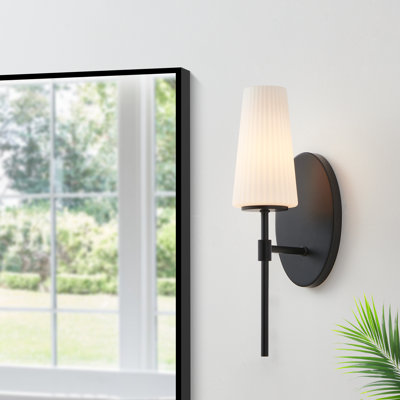 1- Light Frosted White Glass Wall Sconce