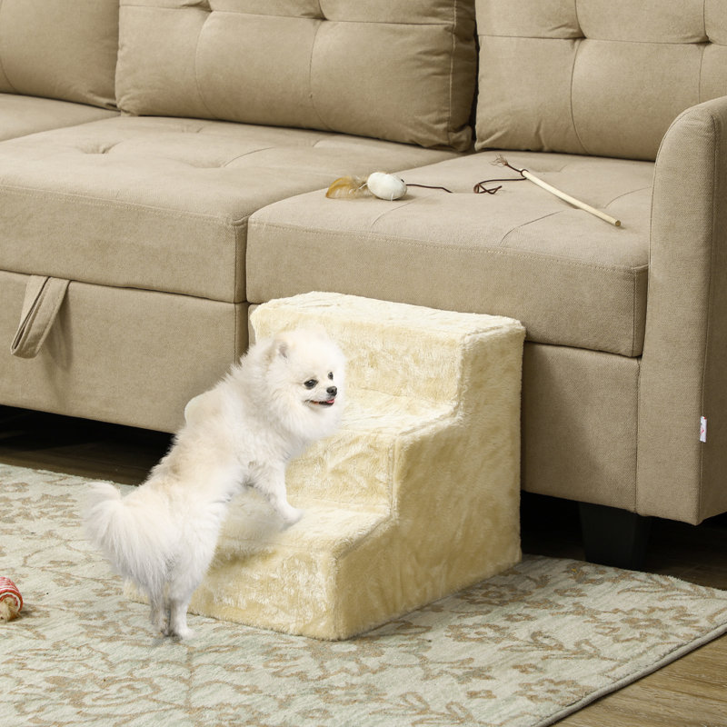 Escalier 3 marches pour chat, chats / chiens, escalade sur un lit, beige