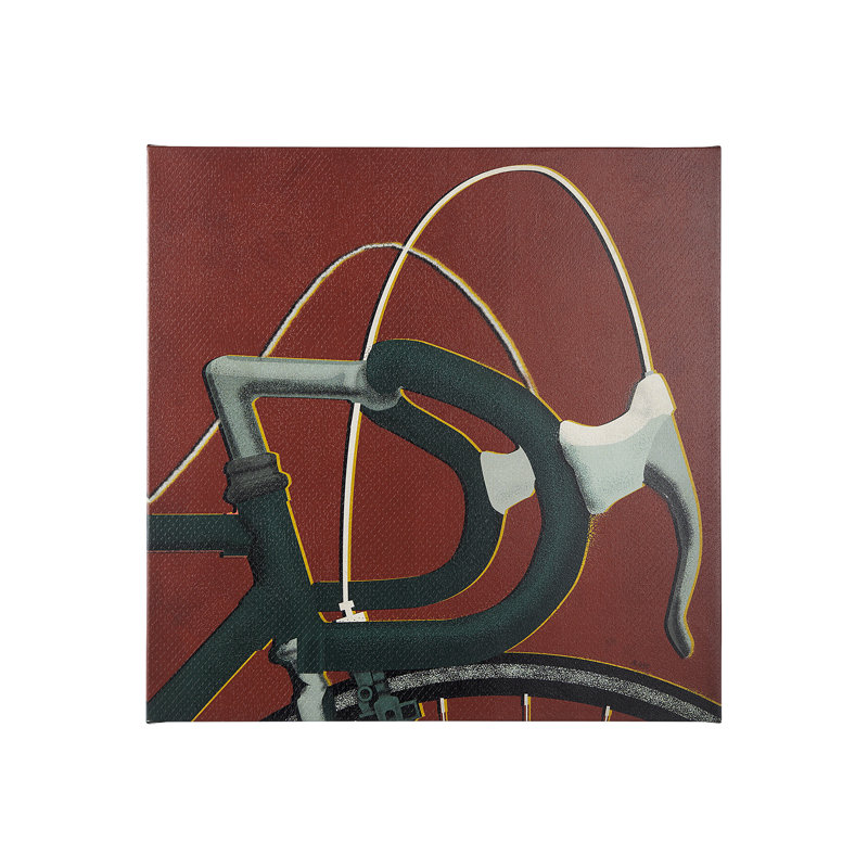 Bike Handle Orange by Alarm a Hand Embelished Textured Canvas, 30" H x 30" W x 1.5" D
