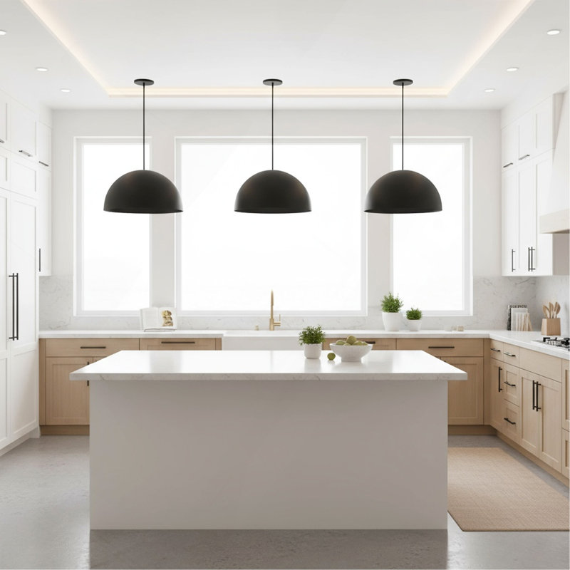 24" Diameter Integrated LED Black Pendant