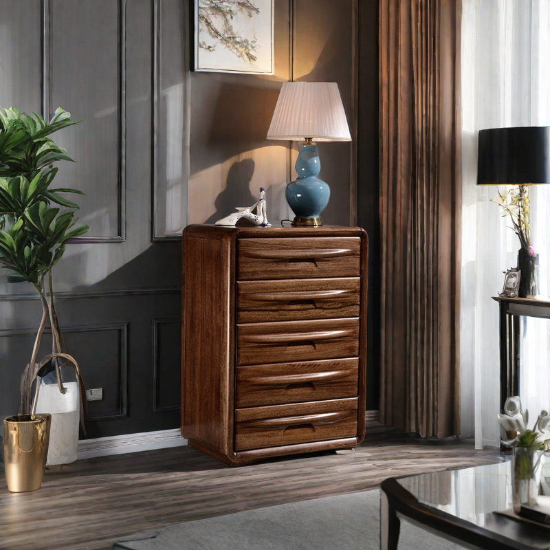 Commode d'appoint moderne simple en noyer noir