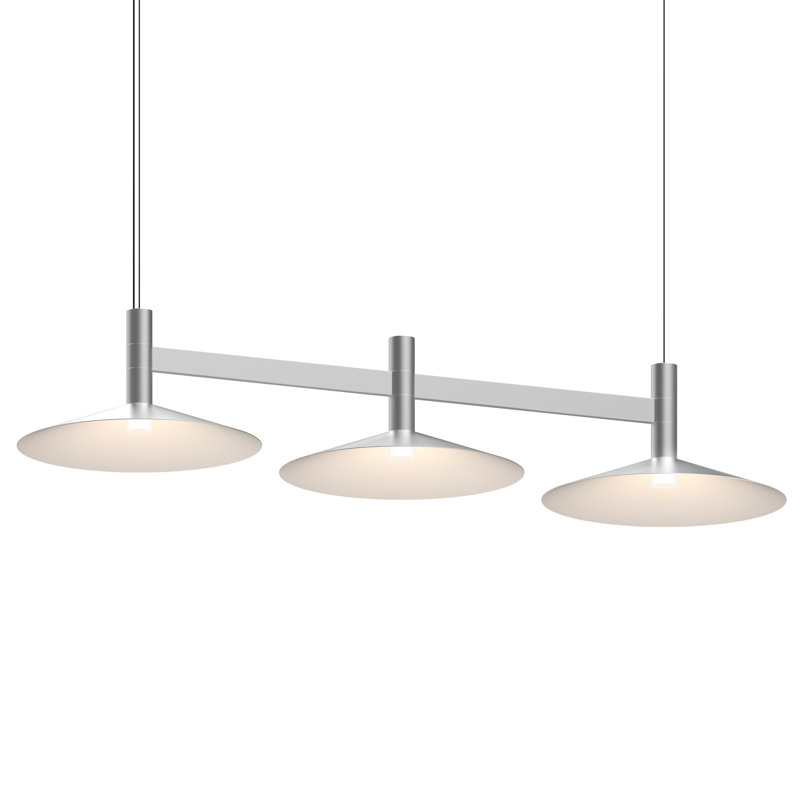Satin Aluminum 3-Light LED Linear Pendant