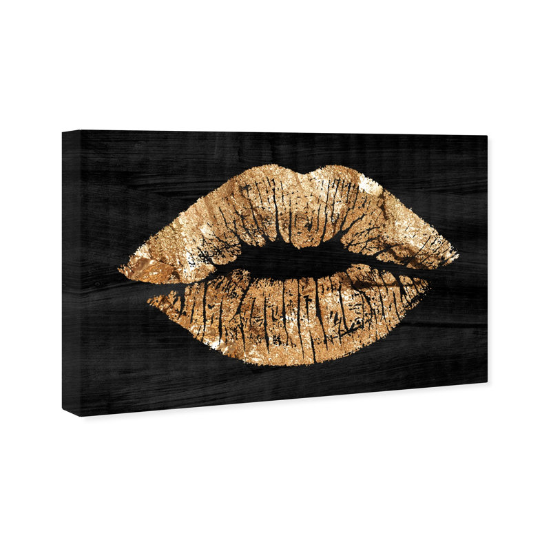 «Fashion and Glam Solid Kiss Night Lips», reproduction d'impression, H 20 po x l 30 po, Toile