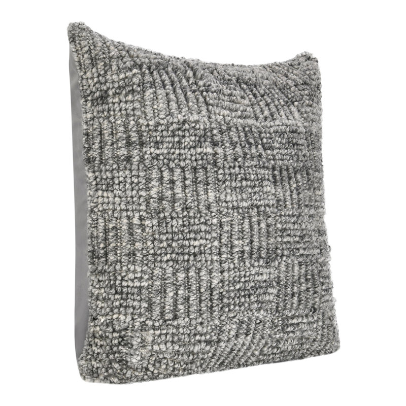 Vico Pillow Cover & Insert, Square, 22" x 22", Gray 