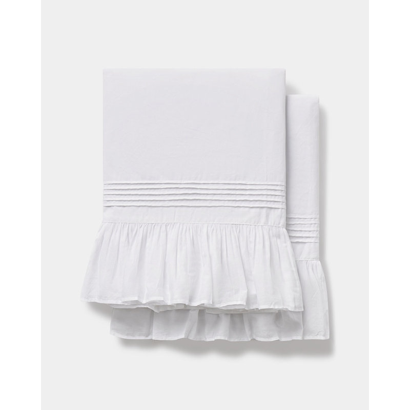 Margaret 100% Cotton Percale Ruffle Pillowcase, King