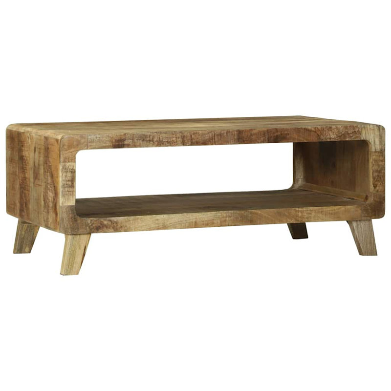 Solid Wood Coffee Table with Storage, Natural