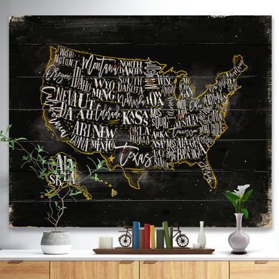 « united states-jaune rétro map », impression sur image