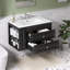 Meuble-lavabo mural 30 po, armoire de rangement flottante avec 2 tiroirs, lavabo simple en céramique à 3 trous, armoire moderne. Noir-923130734