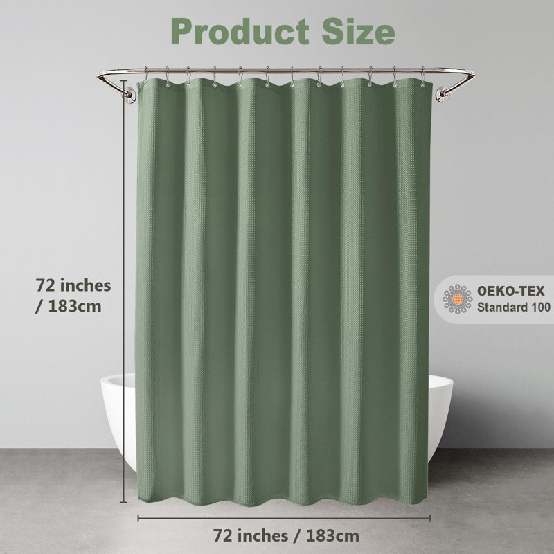 Saegan Fabric Shower Curtain, Green