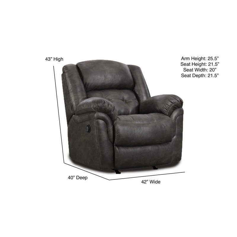 Fauteuil inclinable en similicuir Saphyra, Similicuir gris