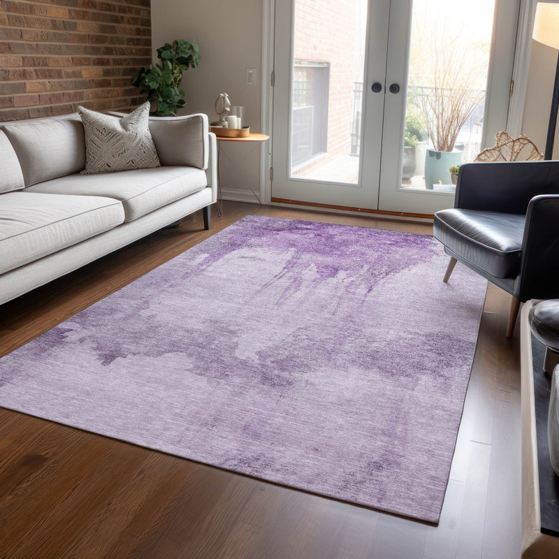 Machine Washable Indoor/Outdoor Xhevrie Lavender Rug, Rectangle 10' x 14'
