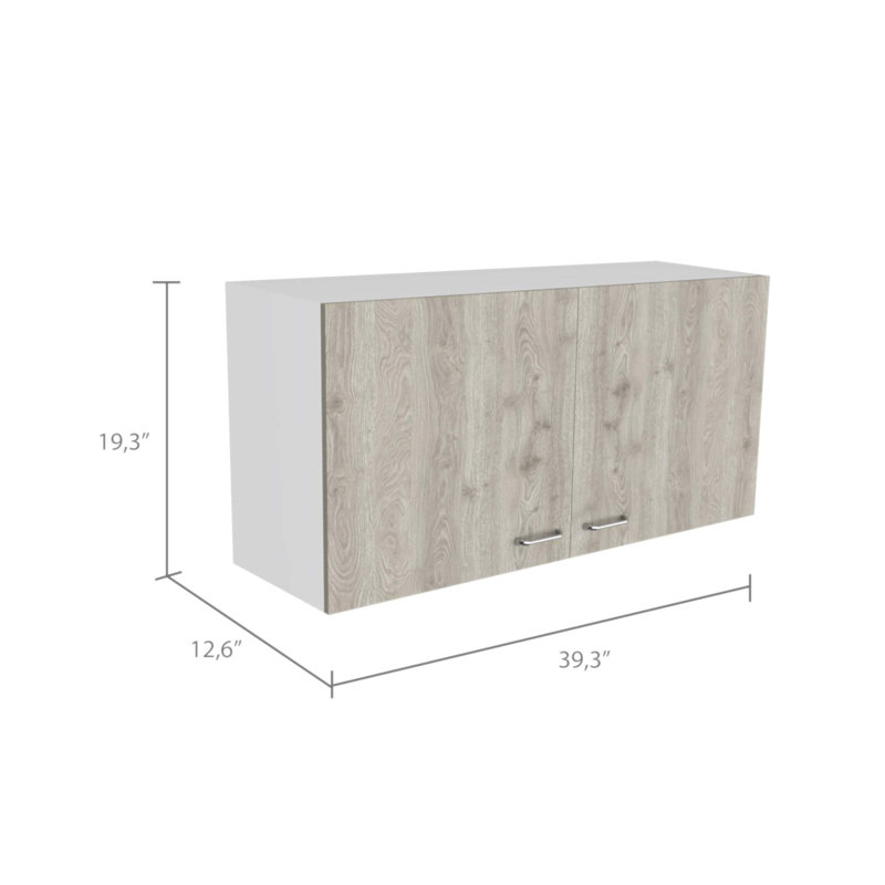 Armoire murale Napoles avec deux tablettes et deux portes doubles, parfaite pour le rangement et l'organisation modernes