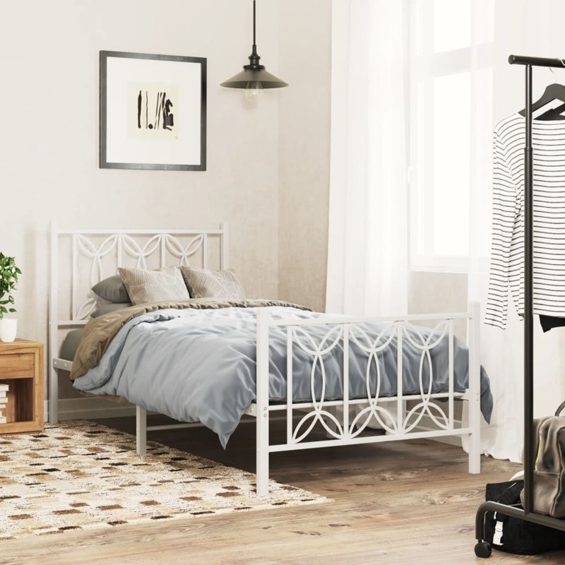 Antorio Metal Bed, 80cm x 200cm, White