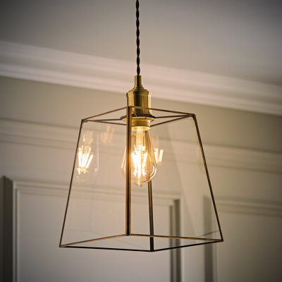 19cm H x 18cm W Glass Square Lamp Shade ( Clip On )