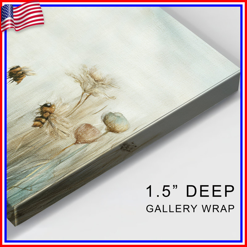 «Bees In Meadow», toile tendue en plusieurs tailles, 20 po x 24 po