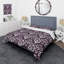 Ensemble de housse de couette moderne mauve blanc damassé Elegance III-109155456