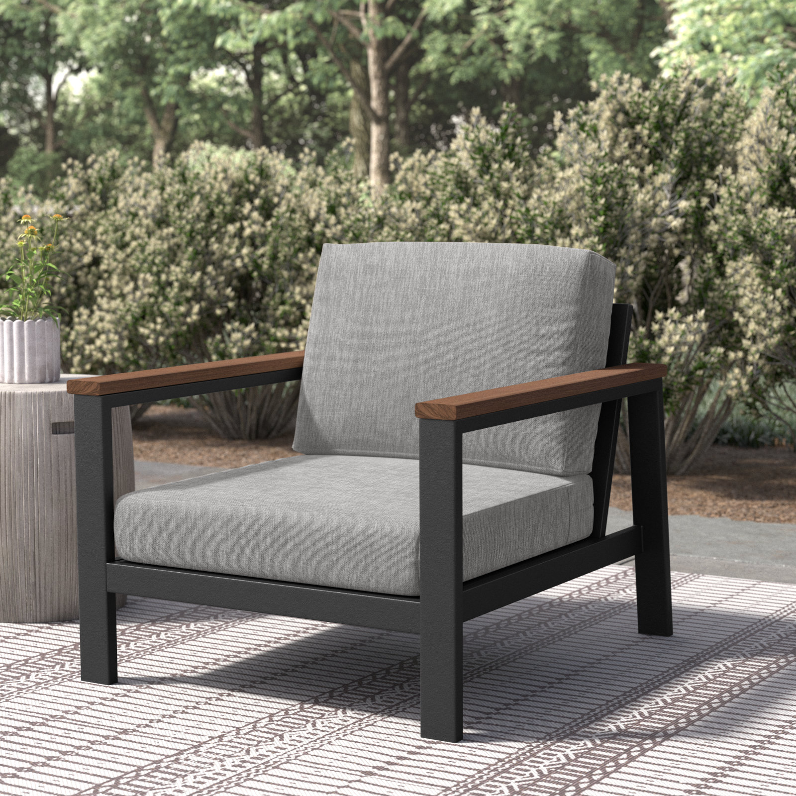 Townsend Sunbrella® Patio Lounge Chair, Canvas Granite Sunbrella® Canvas, Brown, Yes