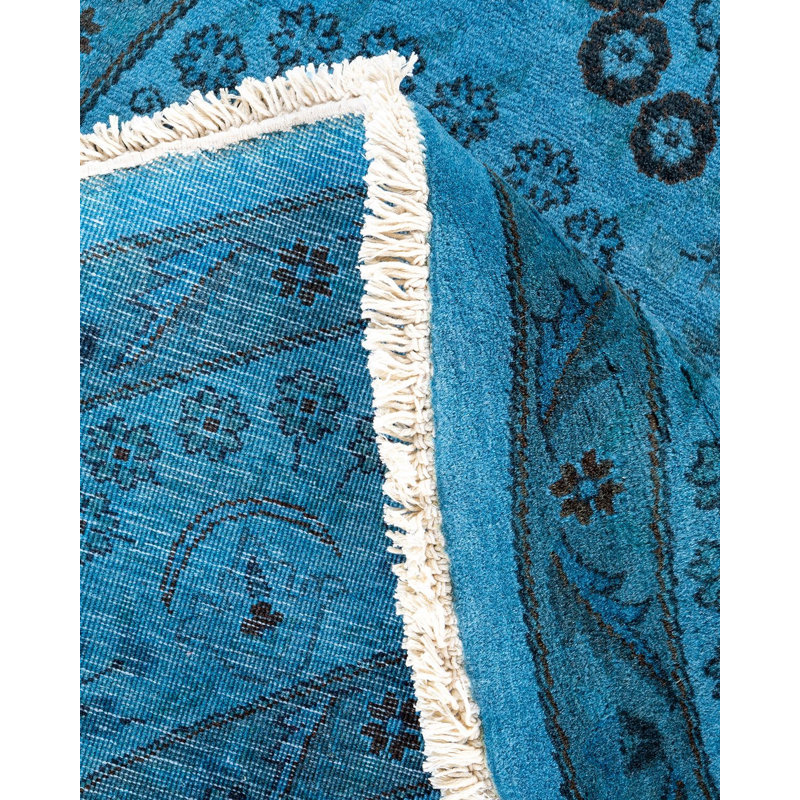 Tapis bleu nouvel âge 6 pi x 6 pi 1 po Dkari
