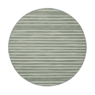 HorizontalStripes Green Indoor and Outdoor Area Rug