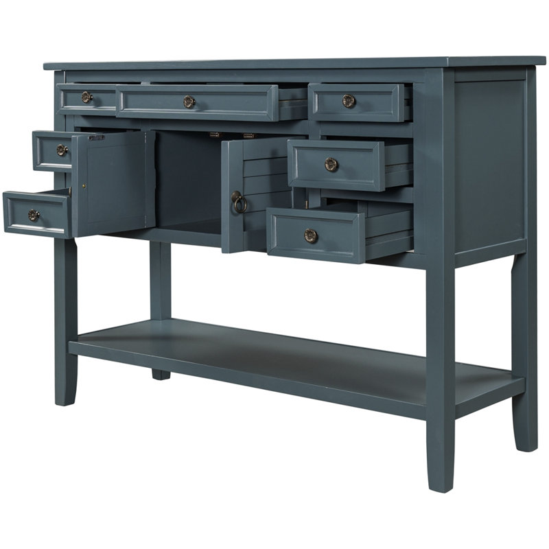 Armoire d'appoint 2 portes Dente, Bleu / gris