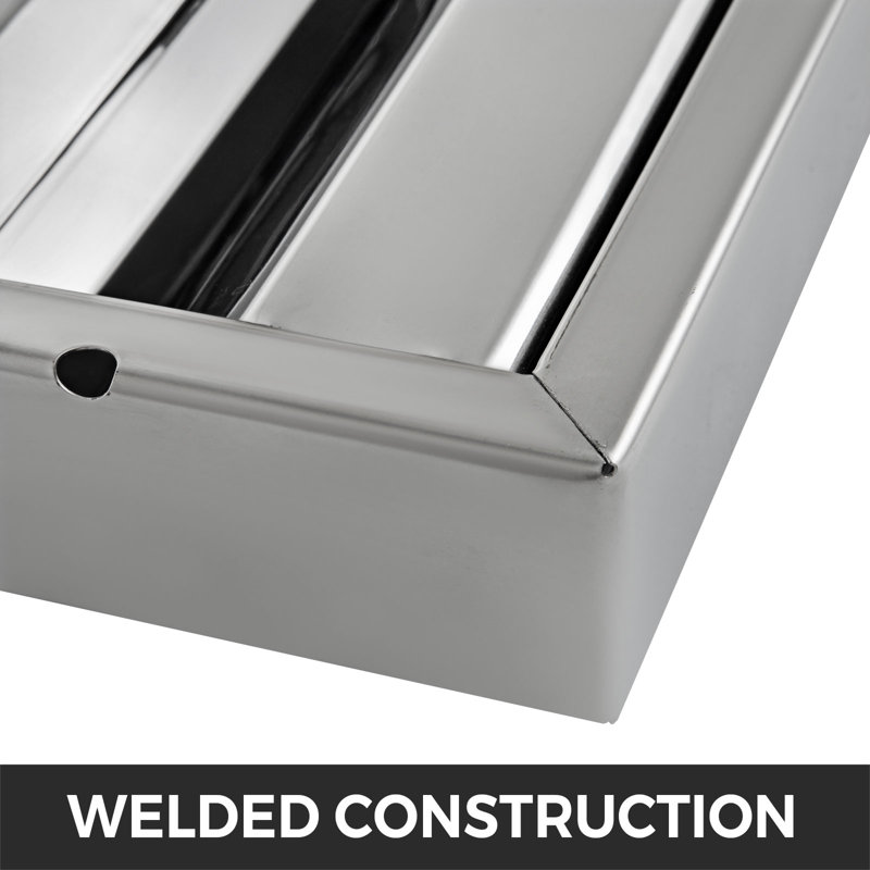 VEVOR Stainless Steel 0.01 CFM Range Hood with Baffle Filter, 25" H x 20" W x 2" D