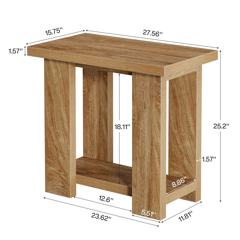 Table d'appoint en bois, 1 pièce, Individuel, Naturel