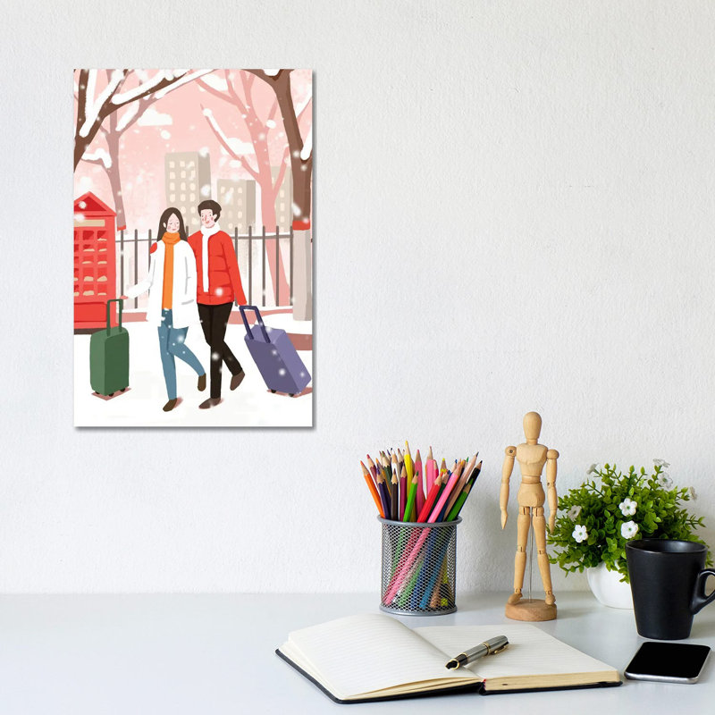 Winter Cold Going Home - Wrapped Canvas Print, 20.32 cm H x 30.48 cm W