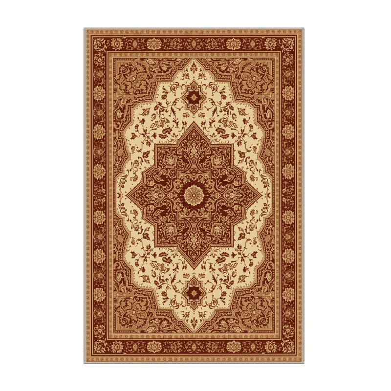 Machine Washable Parez Mount Kilimanjaro Classic Oriental Rug in Brown – Beige Binding, 5x8