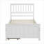 Lit plateforme simple en bois de pin avec 2 tiroirs, sans sommier, blanc pour chambre d'amis