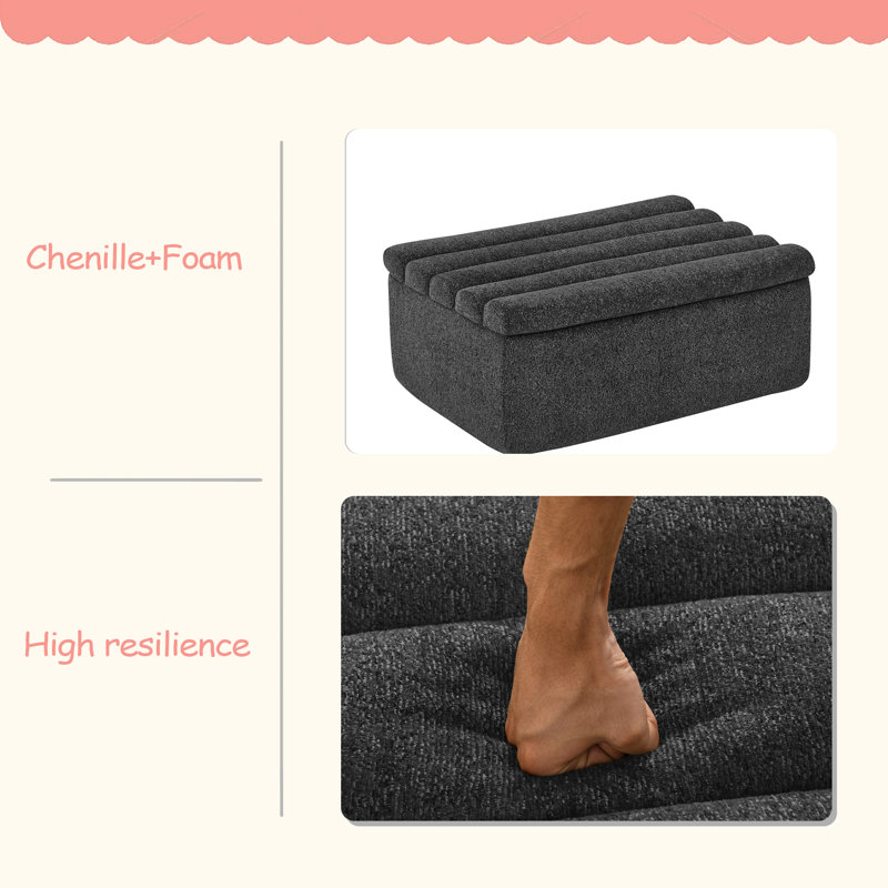Le repose-pieds pour canapé modulaire, structure robuste, Noir