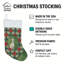 Chaussette de Noël crème lévrier italien Poinsettias