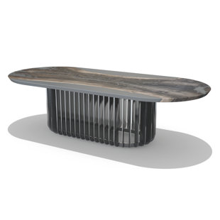 Walnut Metal Base Dining Table