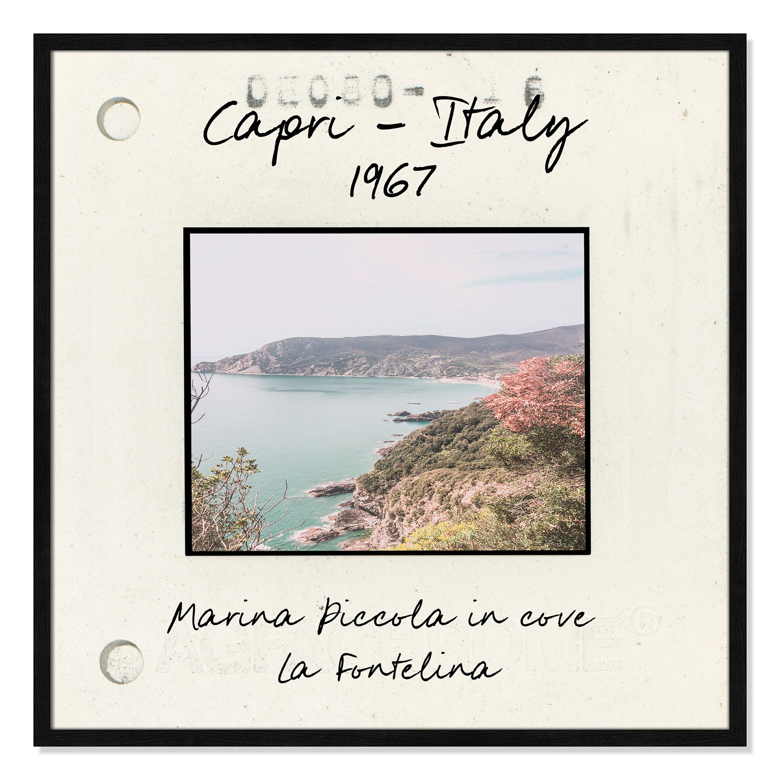 Ritona "Capri, Italy - Marina Piccola" Print, Black Single Picture Framed Paper, 32" H x 32" W x 0.75" D