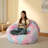 39" Wide Bunny Shaped Faux Fur Bean Bag Chair-1747329705