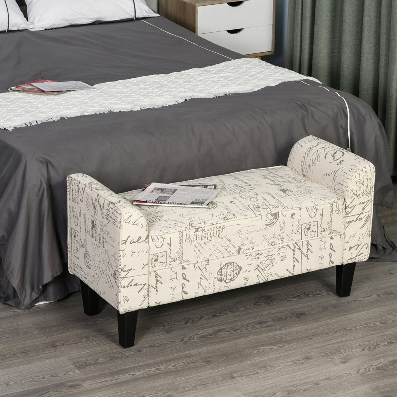Banc rembourré en tissu Zenaida