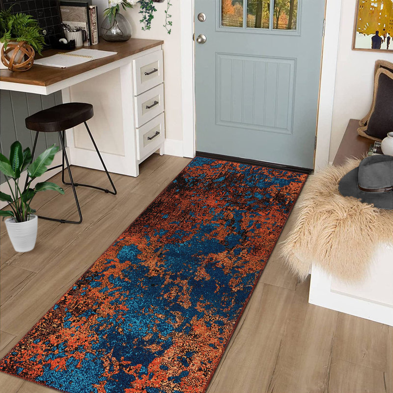 Tapis en polyester tissé à la machine Thaxter, Tapis de couloir 2 pi x 6 pi