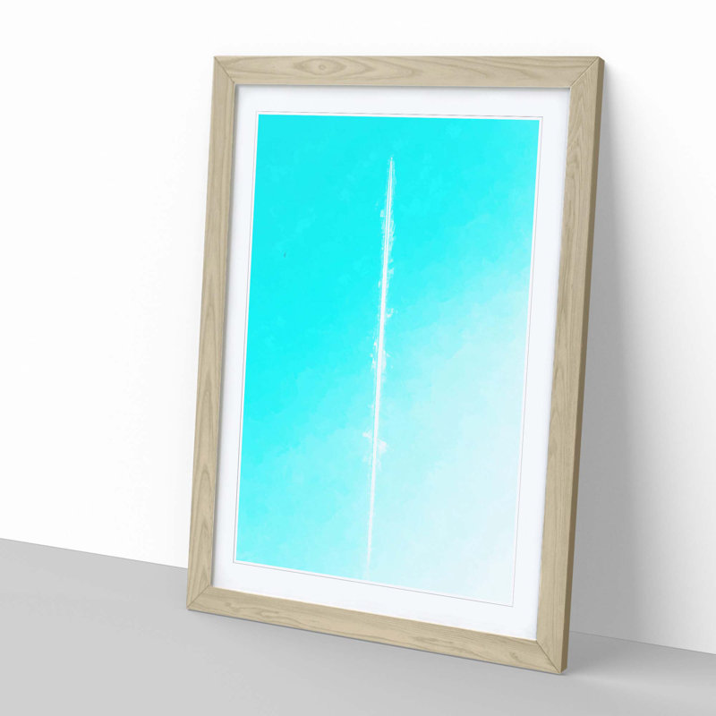 Plane in the Sky - Framed Print, 50cm H x 35cm W x 2cm D, Oak