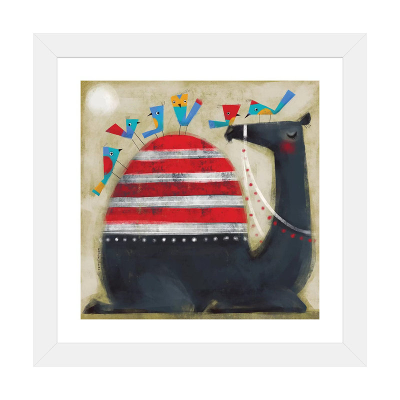 Camel Cap par Terry Runyan - imprimé, Papier encadré blanc, Blanc, H 24 po x l 24 po x p 1 po