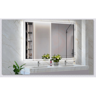 Miroir mural de salle de bain surdimensionné 60x40 pouces