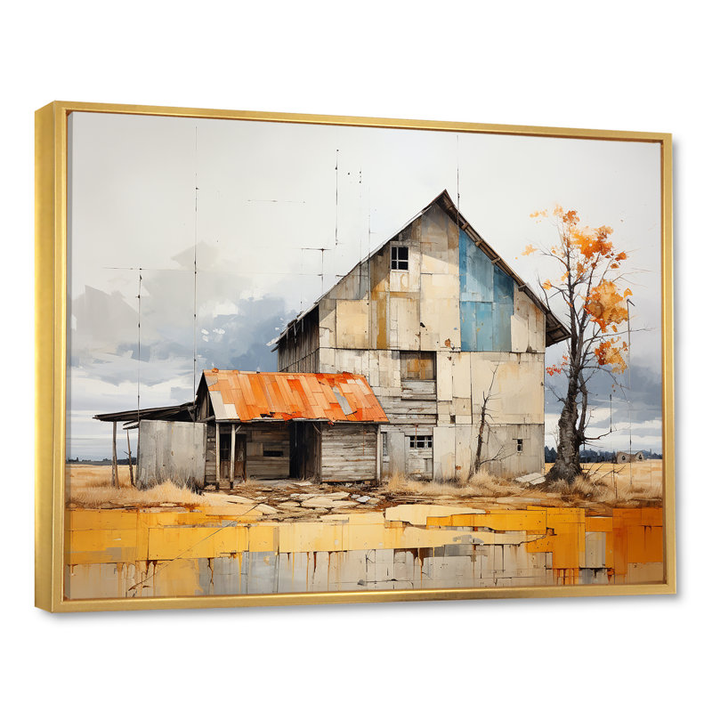Impression sur toile Minimalisme, H 34 po x l 44 po x P 1,5 po, Cadre flottant doré