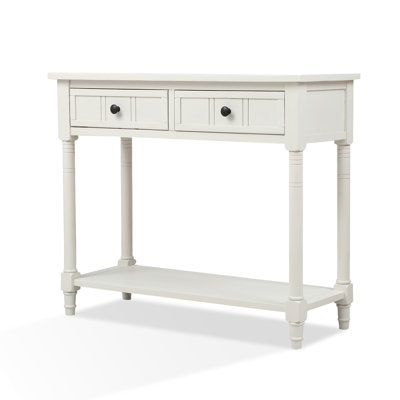 Entry Console Table With Drawers and Bottom Open Shelf For Entryway Hallway Living Room,Lvory