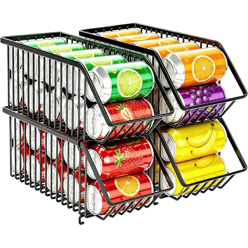 Can Organizer Of 4 Pack,Stackable Can Organizer For Pantry, Soda Storage, Soup Soda Can Dispenser, Can Storage Rack For Pet Food Cans
