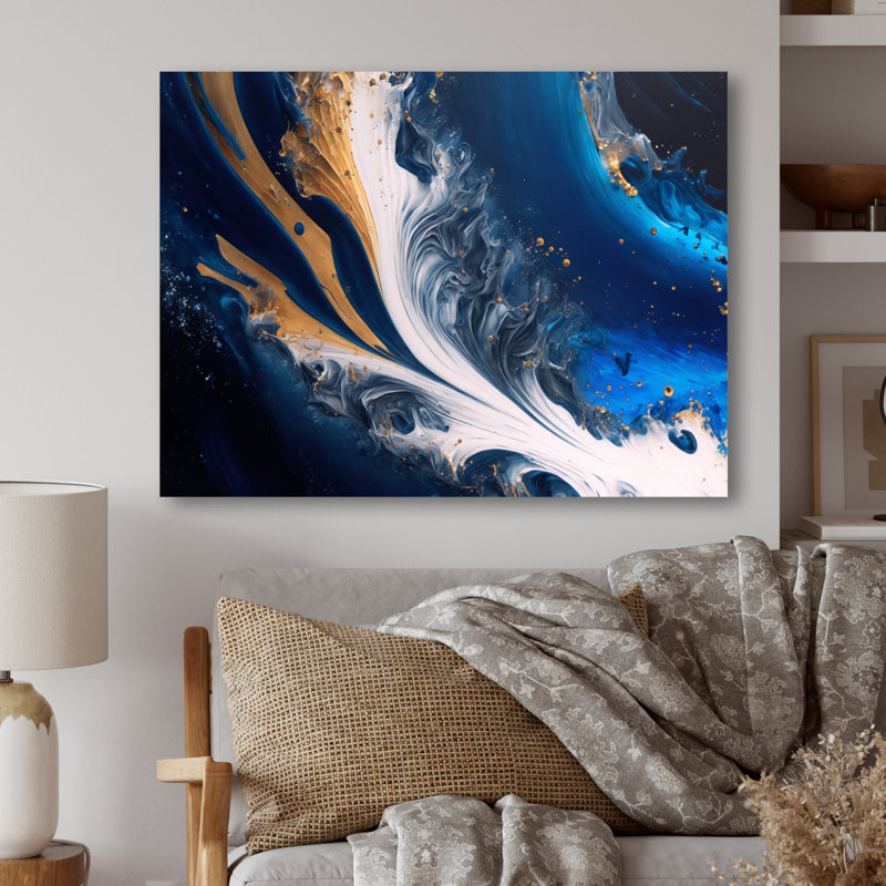 Abstract Wall Decor on Metal, 16" H x 32" W