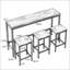 Ensemble de table de salle à manger long avec 3 tabourets, facile à assembler, naturel-131147001-131147003