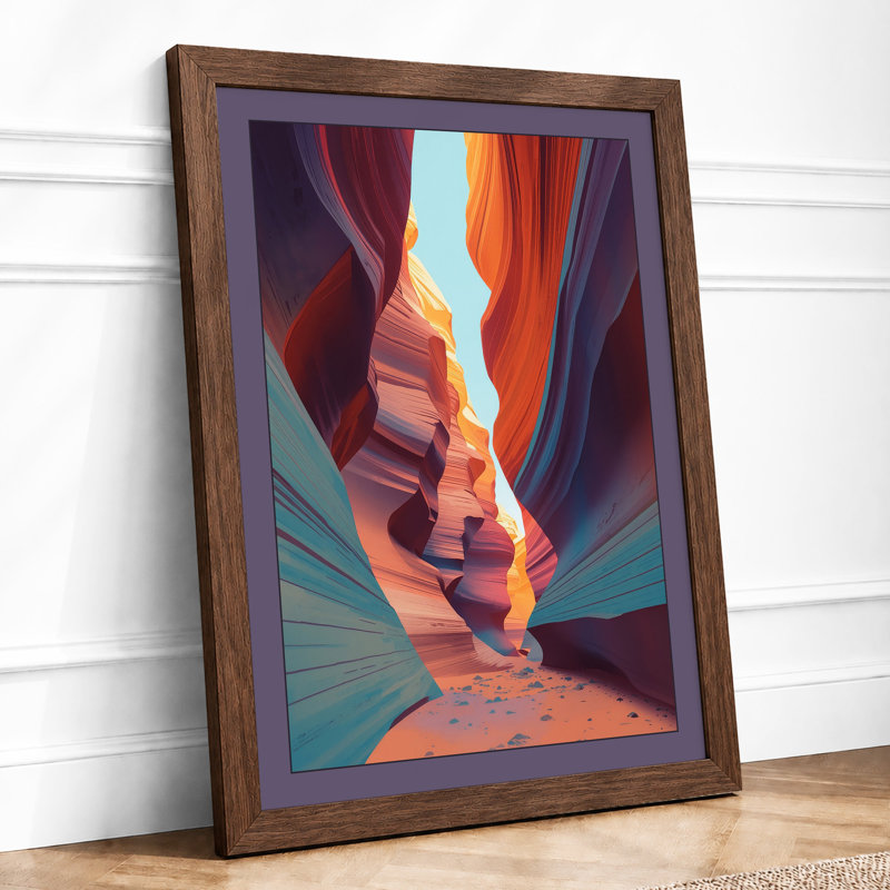 Canyon Skyward Modern - Framed Print, A2 - 59.4 x 42.0 cm, Walnut