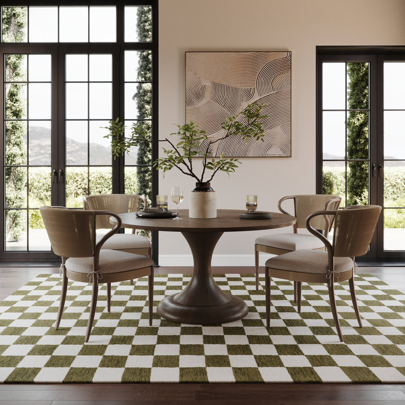 Quinarae Checkered Wool-Blend Rug, Rectangle 8'6" x 11'6"
