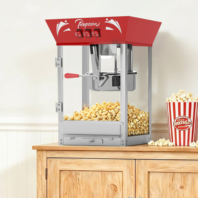 Vintage 12 Oz. Professional Popcorn Machine, 23.03 Inches Tall, Makes 50 Cups Of Popcorn, Including Measuring Cup, Scoop And Serving Cups