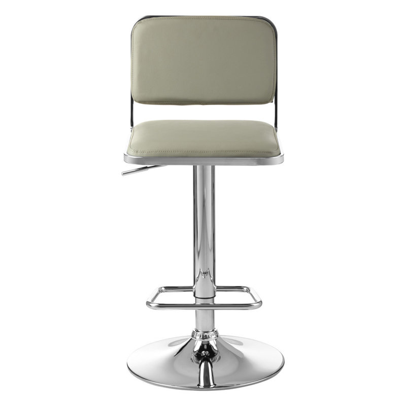 Sallisaw Swivel Upholstered Adjustable Height Counter Stool with Metal Frame, Grey