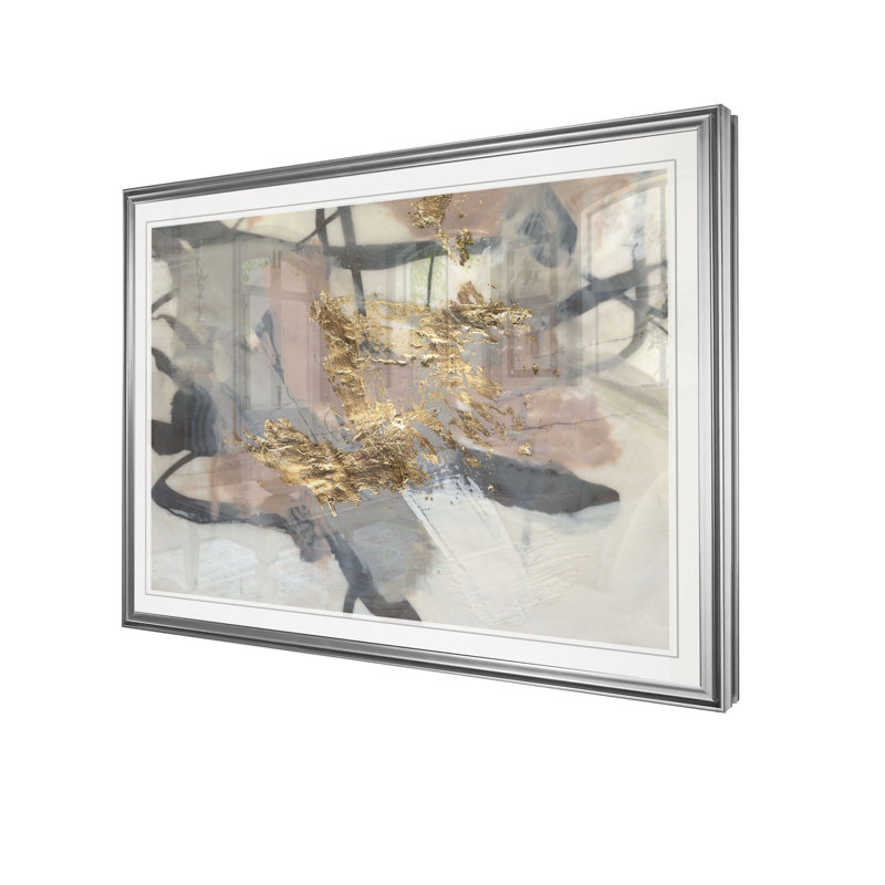« golden rosé ii »-impression sur toile, H 20 po x l 24 po x P 1,5 po, Cadre argenté